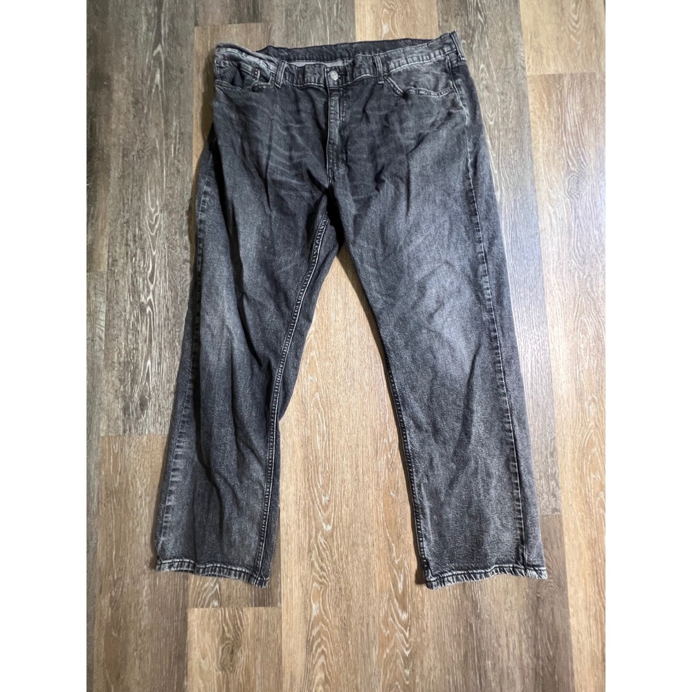 Levi's 559 Relaxed Straight Jeans Mens 42x32 Black Washed Denim Pants 00559-0475